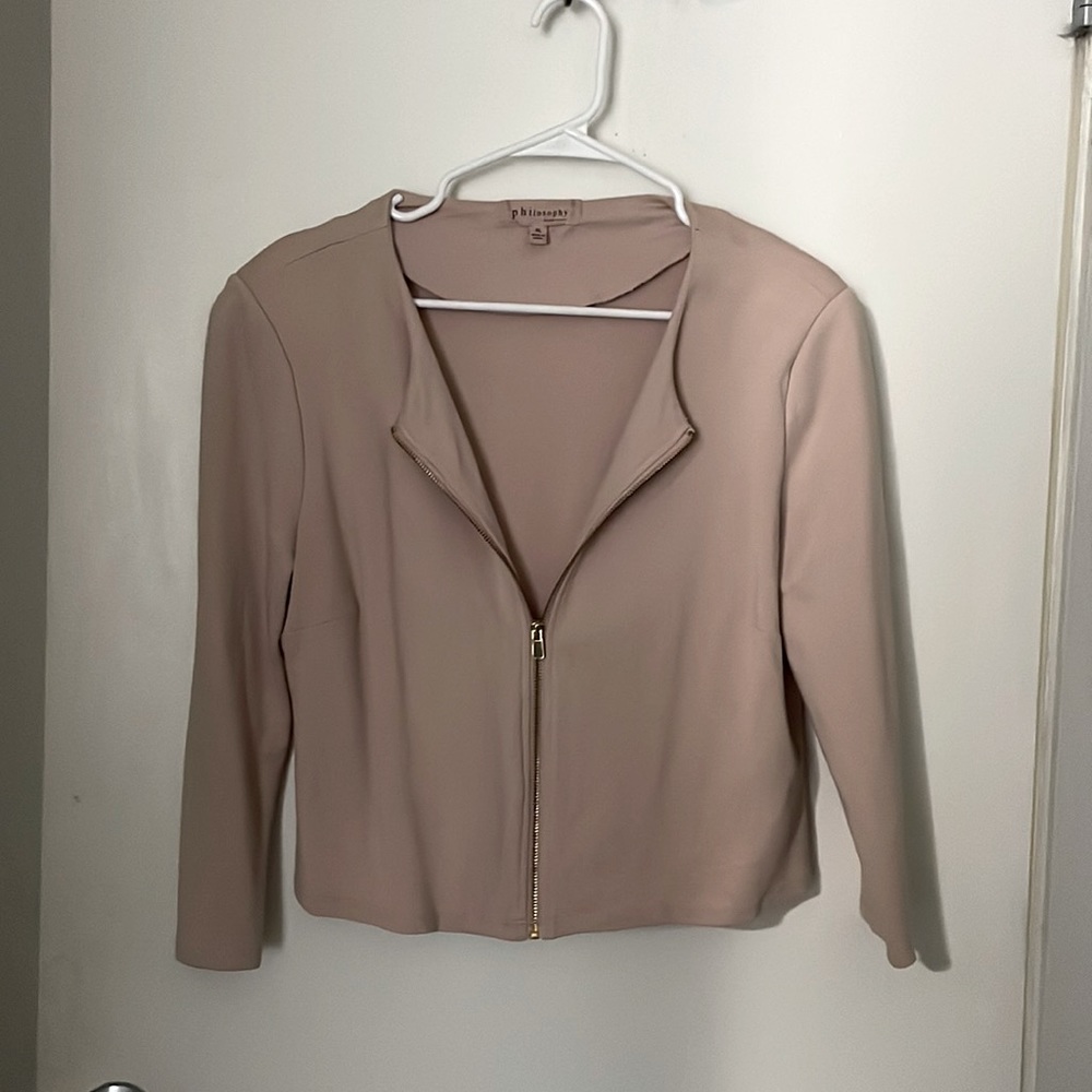 Pleated pink blazer jacket